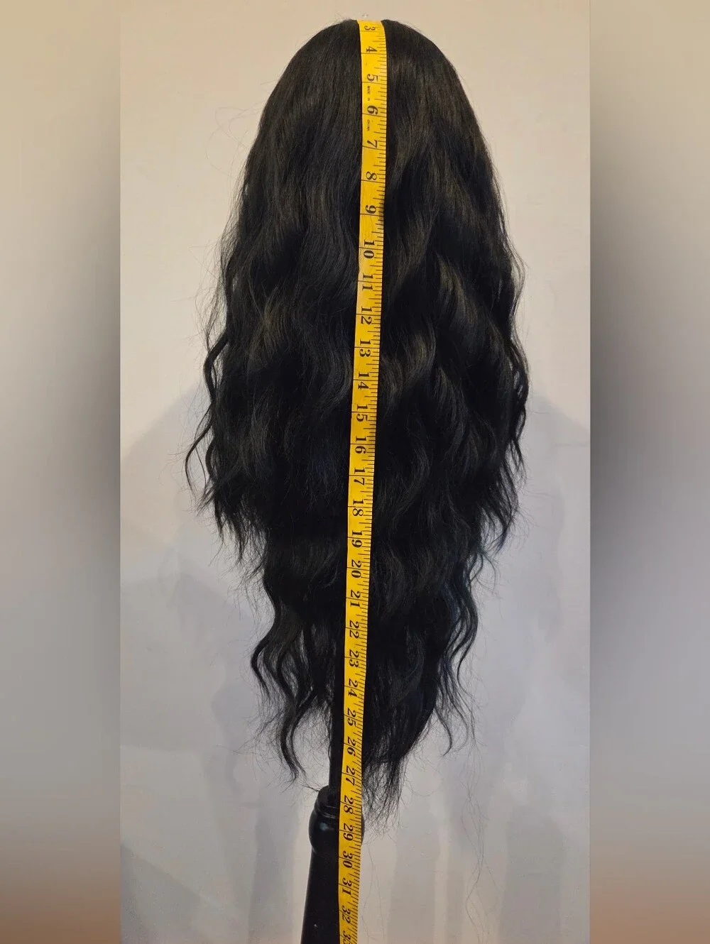 Black Wavy Synthetic Wig with Teal Highlights